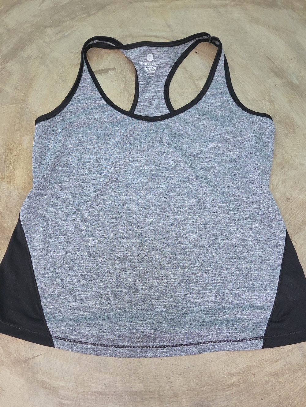 Old Navy Heather Gray and Black Racerback Tank Top